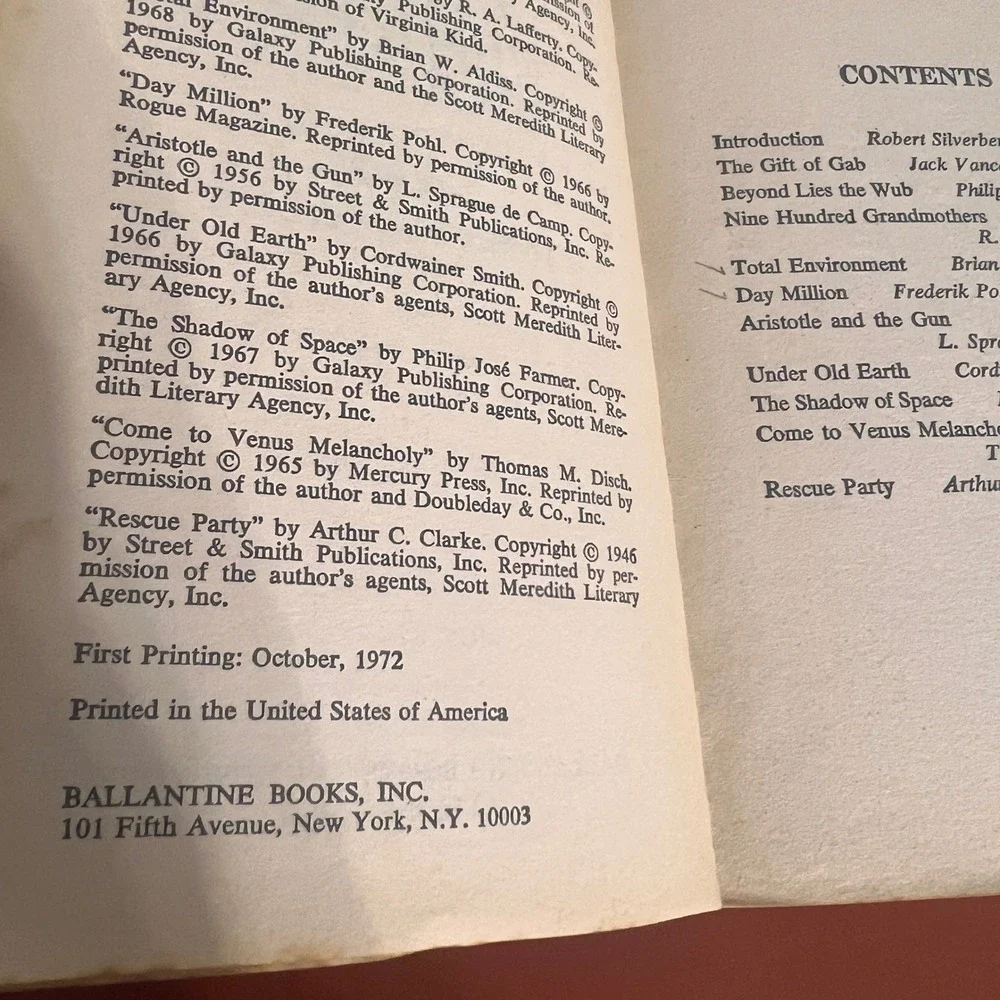 Alpha Three Robert Silverberg Sci-Fi Anthology 1st Printing 1972 Ballantine
